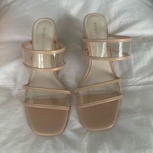 Koko & Palenki clear Strap Nude Slide Sandals